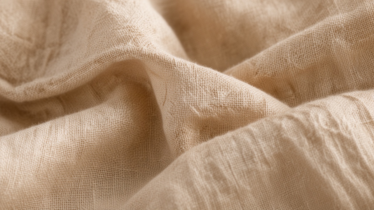 A close view of natural linen cloth.