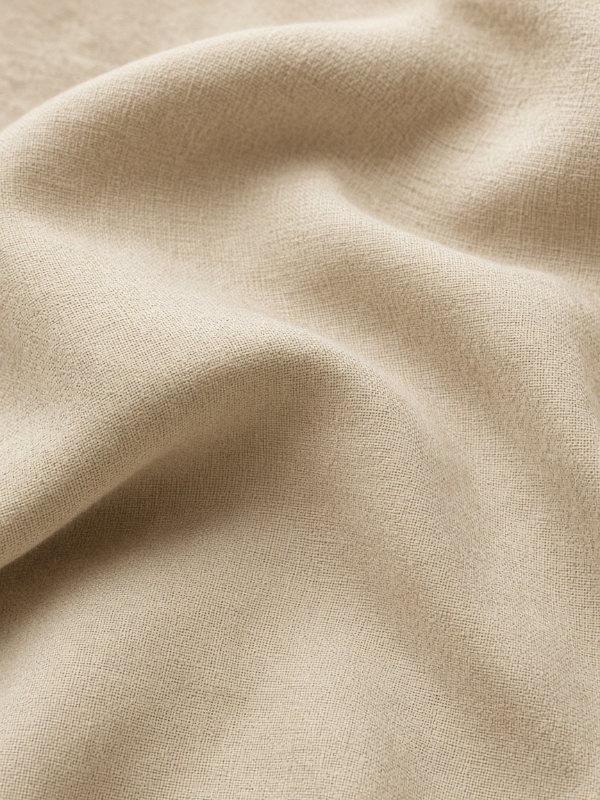 Close-up of natural beige linen cloth.